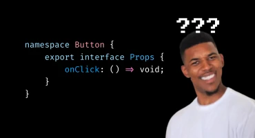 Code snippet showing a confusing TypeScript namespace pattern